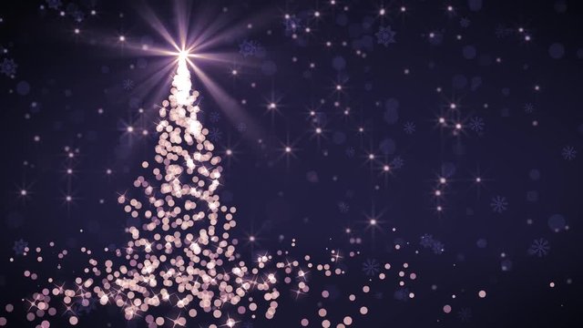Purple Falling Lights Christmas tree