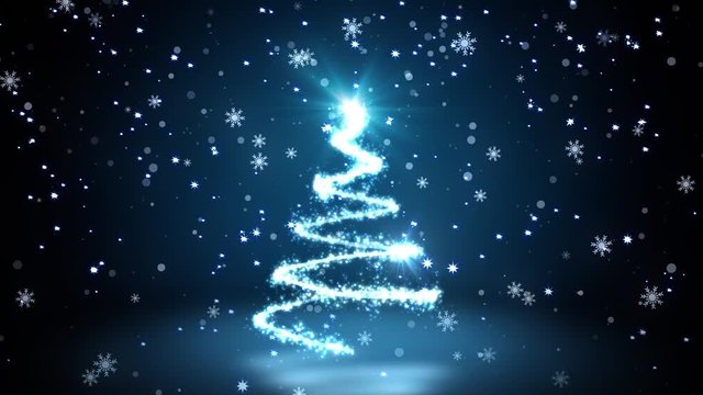 Blue Glittering Sparkles christmas Tree