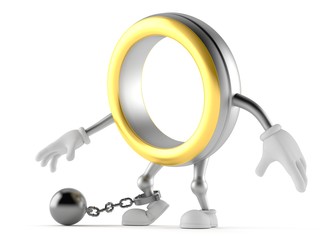 Wedding ring character with prison ball