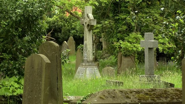 Celtic Cross on a Cemetery in England