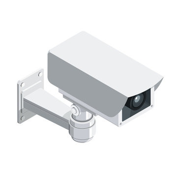 CCTV Camera security 3D isometric icon