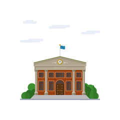 Town Hall flat design vector illustration