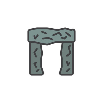 recommend clip art: Stonehenge filled outline icon, line vector sign, linear colorful pictogram isolated on white. Famous prehistoric monument symbol, logo illustration. Pixel perfect vector graphics