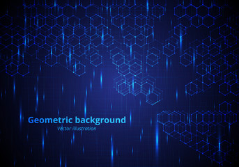 Bright geometric background with hexahedrons. Vector illustration with medical texture made of molecules
