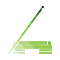 Step board and stick icon