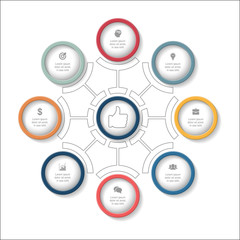 Vector infographic template for diagram, graph, presentation, chart, business concept with 8 options.