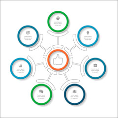 Vector infographic template for diagram, graph, presentation, chart, business concept with 7 options.