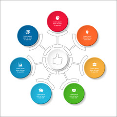 Vector infographic template for diagram, graph, presentation, chart, business concept with 7 options.