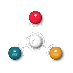 Vector infographic template for diagram, graph, presentation, chart, business concept with 3 options.