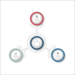 Vector infographic template for diagram, graph, presentation, chart, business concept with 3 options.