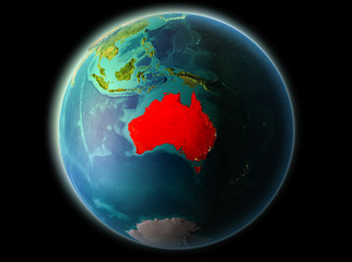 Australia in the evening
