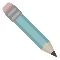Vector Color Flat Icon - Pencil with Eraser