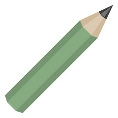Vector Color Flat Icon - Green Pencil