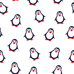 seamless background with penguins