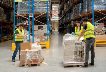 Working in warehouse