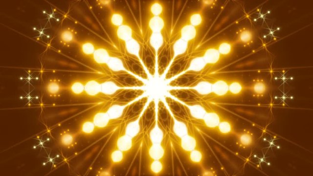 gold abstract background, motion lines and flashing light, kaleidoscope, loop