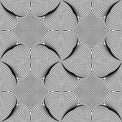 Seamless abstract wave lines vector patterns. Vector fashion backdrop in vintage op art style.