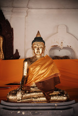 Old Buddha sculpture at Wat Phra Mahathat Nakhon Si Thammarat, Thailand