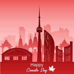 Happy Canada Day poster. 1st july