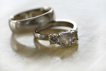 Obraz na płótnie Canvas Diamond Rings Closeup Jewelry