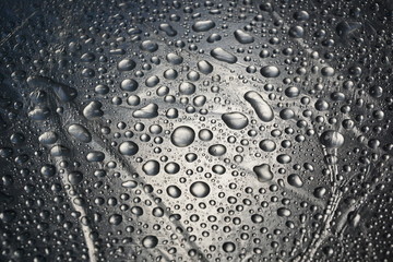 water drops on metal surface texture background