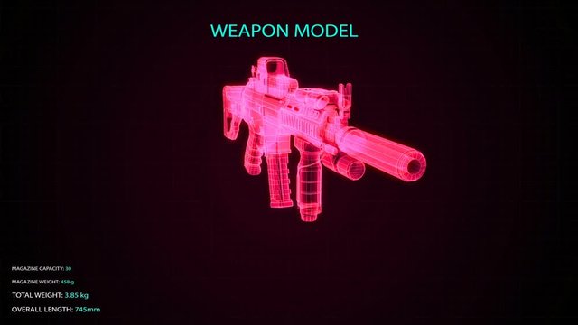 Riffle Weapon Model Animated