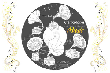 Background with Gramophones  Sketches