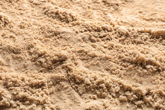 Beach wet sand, closeup