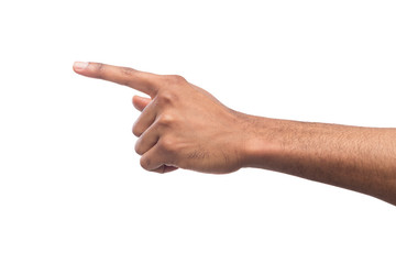 Hand gestures - man pointing away, isolated