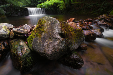 waterfall widescreen stream stone - 210038678