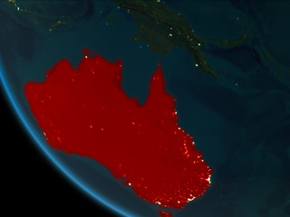 Australia at night from orbit