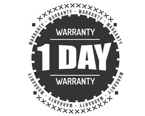 1 day warranty icon vintage rubber stamp guarantee