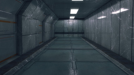 3D Rendering. Futuristic interior environment