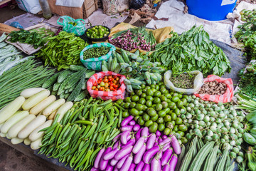 Vegetables stall at the produce market in Nuwara Eliya town, Sri Lanka
