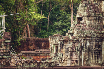 Fototapeta na wymiar Ancient and majestic temple of Preah Khan.
