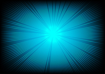 Abstract Blue Light Background. Zoom perspective.