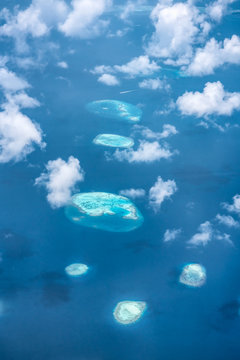 Malediven Atolle Luftaufnahme