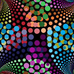 Set of colored with halftone effect. Vector illustration.