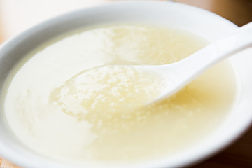 Chinese millet porridge. Close up. Chinese porridge.