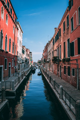 Fototapeta na wymiar Canals and boats, Venice Italy
