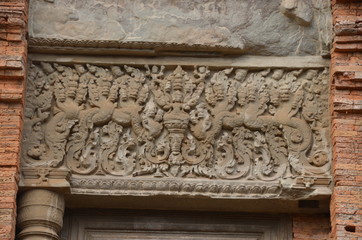 relief angkor ancient temple cambodia sculpture