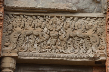 relief angkor ancient temple cambodia sculpture