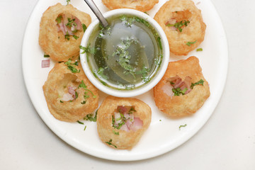 Indian Snack Pani puri Golgappa