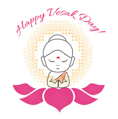 Buddha Purnima or vesak day- marking the birth of Lord Buddha with sacred lotus symbol