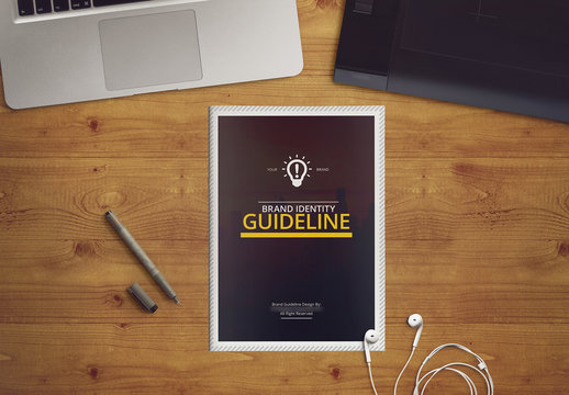 Brand Identity Report Layout with Yellow Accents