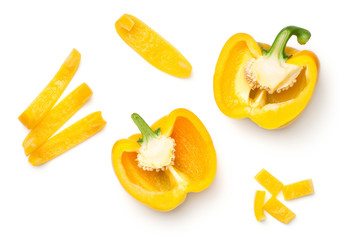 Yellow Peppers Isolated on White Background