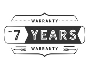 7 years warranty icon vintage rubber stamp guarantee
