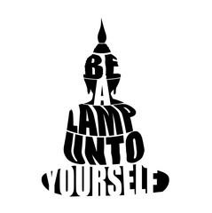 Obraz premium Silhouette of Buddha with inspirational quote, 