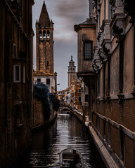 Naklejka premium Venice canals and boats, Italy