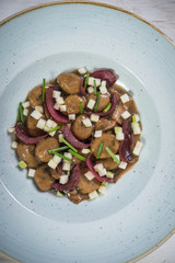 Healthy vegan dish in plate